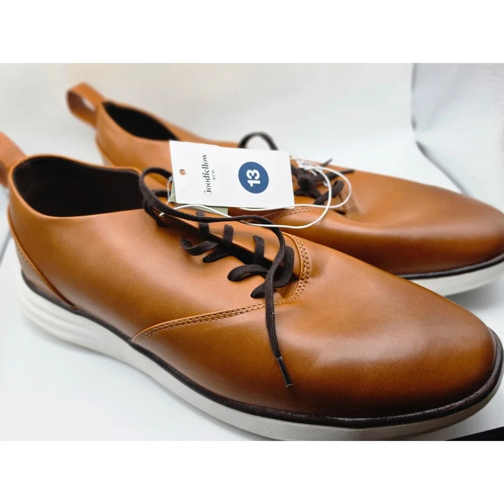 Goodfellow & Co Men Luis Hybrid Dress Shoes Cognac Brown Memory Foam Size 13 NEW